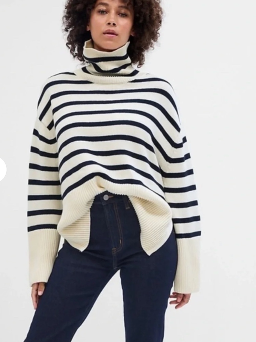Gap Oversized Striped Turtleneck Sweater